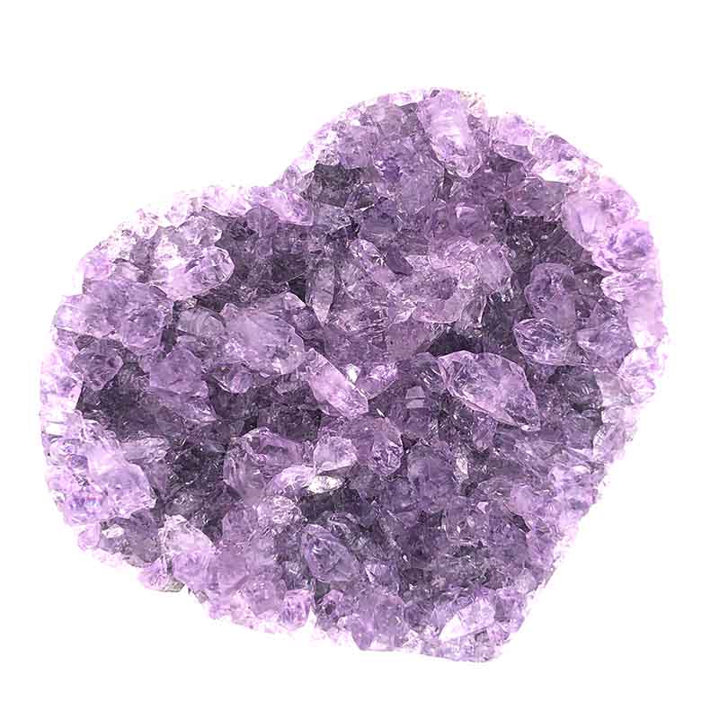 Natural Amethyst Druzy Heart Shape - D2 6 Natural Amethyst Druzy Heart Shape