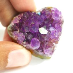 Natural Amethyst Druzy Heart Shape
