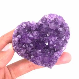 Natural Amethyst Druzy Heart Shape