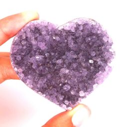 Natural Amethyst Druzy Heart Shape