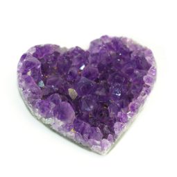 Natural Amethyst Druzy Heart Shape