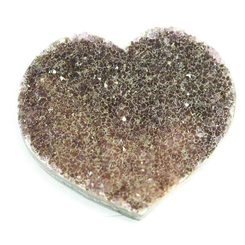 Natural Amethyst Druzy Heart Shape - C3 7 Natural Amethyst Druzy Heart Shape