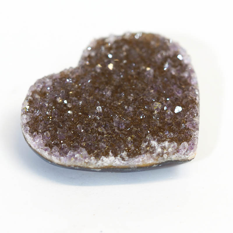 Natural Amethyst Druzy Heart Shape - A2 6 Natural Amethyst Druzy Heart Shape