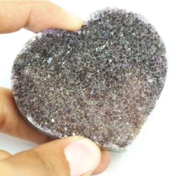 Natural Amethyst Druzy Heart Shape - C3 8 Natural Amethyst Druzy Heart Shape