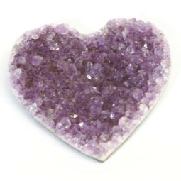 Natural Amethyst Druzy Heart Shape