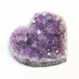 Natural Amethyst Druzy Heart Shape