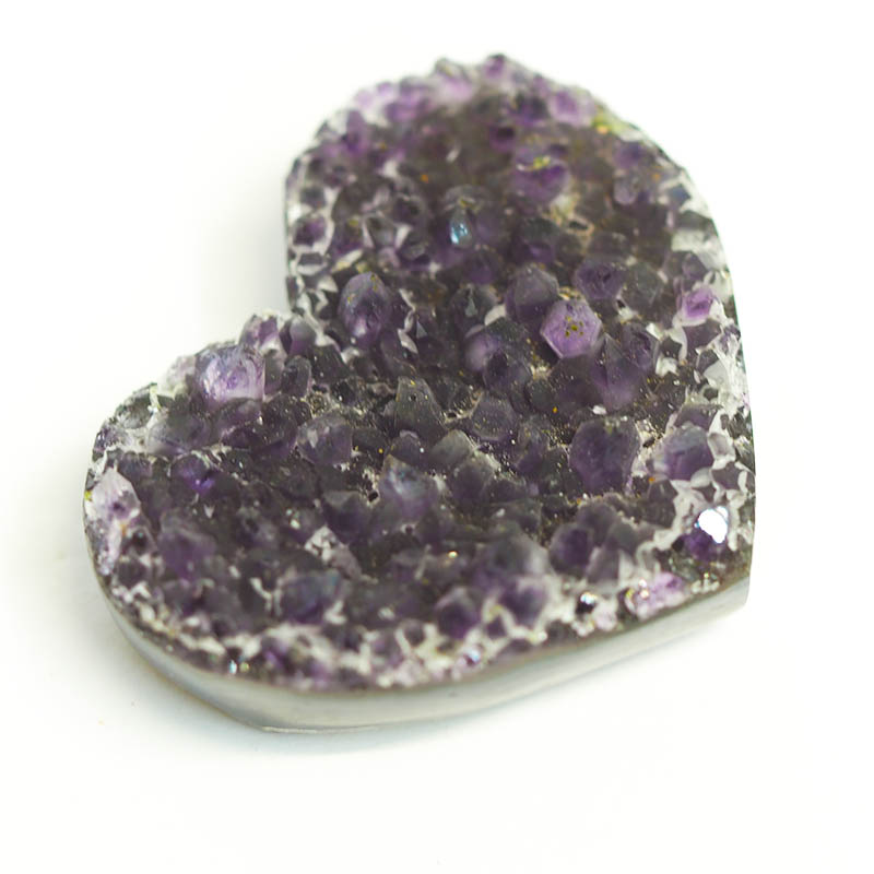 Natural Amethyst Druzy Heart Shape - A4 6 Natural Amethyst Druzy Heart Shape