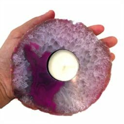 Pink Agate Tealight Candle Holder Flat 1