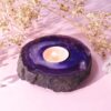 Purple Agate Tealight Candle Holder - Flat | Crystal Factory