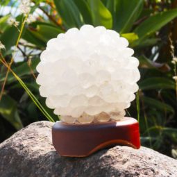 Quartz Ball Lamp – Timber Base | Himalayan Salt Factory