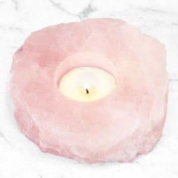 Rose Quartz Tealight Candle Holder – Polished