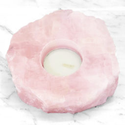 Rose Quartz Tealight Candle Holder – Polished