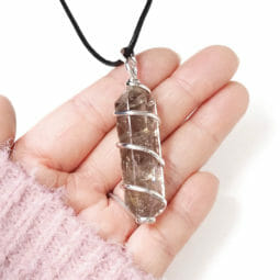 Smoky Quartz Double Terminated Point Spiral SP Pendant | Himalayan Salt Factory