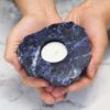 Sodalite Tealight Candle Holder - Polished