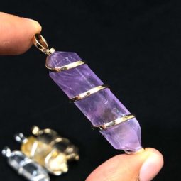 Terminated Point Gemstones Pendants - 4 Pieces