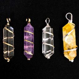 Terminated Point Gemstones Pendants - 4 Pieces