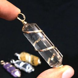 Terminated Point Gemstones Pendants - 4 Pieces