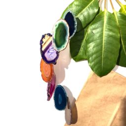 Agate Wind Chime- Mulitcolour - Medium 13 Wind Chime Brazil Agate Colorful Slices