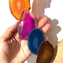 Agate Wind Chime- Mulitcolour - Medium 10 Wind Chime Brazil Agate Colorful Slices