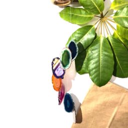 Agate Wind Chime- Mulitcolour - Medium 11 Wind Chime Brazil Agate Colorful Slices