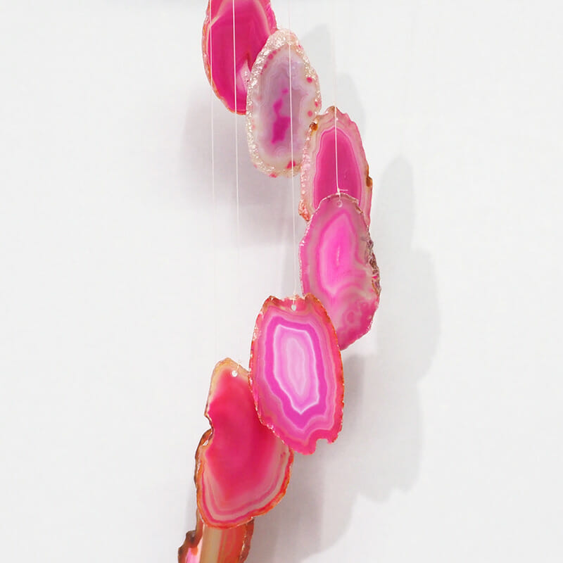 Agate Wind Chime- Pink – Medium 4 Wind Chime Brazil Agate Pink Slices - MD | Himalayan Salt Factory