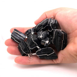 10 Black tourmaline Pendants wire wrap BR 2492 3 | Himalayan Salt Factory