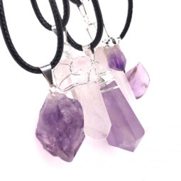 5 Pc Amethyst Crystal lovers pendants [JE05] 2 | Himalayan Salt Factory