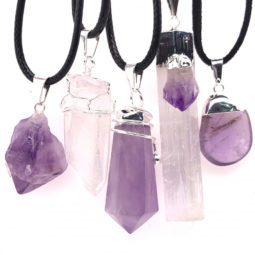 5 Pc Amethyst Crystal lovers pendants [JE05] 5 | Himalayan Salt Factory