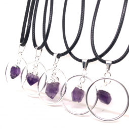 5 x Amethyst Silver Lovers Pendants - BR 1505 1 | Himalayan Salt Factory