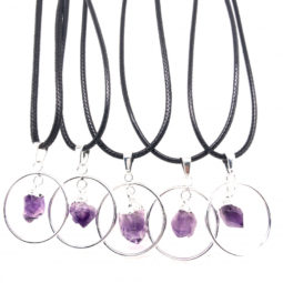 5 x Amethyst Silver Lovers Pendants - BR 1505 2 | Himalayan Salt Factory