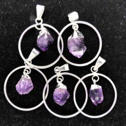 5 x Amethyst Silver Lovers Pendants - BR 1505 3 | Himalayan Salt Factory