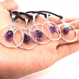5 x Amethyst Silver Lovers Pendants - BR 1505 4 | Himalayan Salt Factory