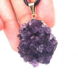 Amethyst Raw Set - High Grade Druzy Gold Ring & Pendant [JE10] 4 | Himalayan Salt Factory