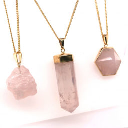 Beautiful & Natural 3 Rose Quartz Pendants [JE04] 4 | Himalayan Salt Factory