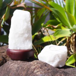 Clear Quartz Crystal Lamp + Tealight Candle Holder | Himalayan Salt Factory
