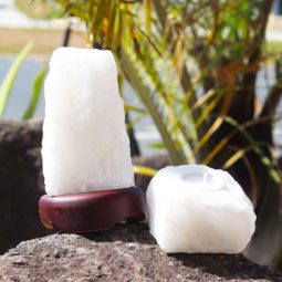 Clear Quartz Crystal Lamp + Tealight Candle Holder | Himalayan Salt Factory