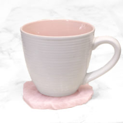 Freeform Sliced Rose Quartz Polished Coaster Set 4 | Himalayan Salt Factory