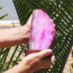 Pink Agate Crystal Set – 3 Units [SET14] | Himalayan Salt Factory
