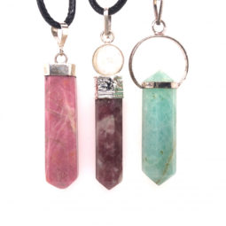 Three natural terminated Point Pendants [JE03] 1 | Himalayan Salt Factory