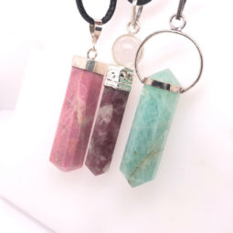 Three natural terminated Point Pendants [JE03] 5 | Himalayan Salt Factory