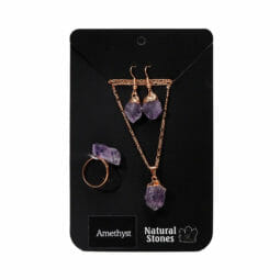Natural Amethyst Terminated Point 3 Pieces Jewelry Set BR228 | Himalayan Salt Factory