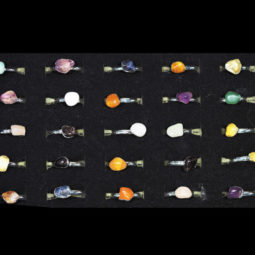 x30 set Raw Gemstone Silver Plated Rings BR 674 8 x30 set Raw Gemstone Silver Plated Rings BR 674 | Himalayan Salt Factory