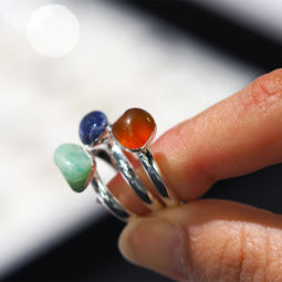 x36 set Tumbled Raw Gemstone Silver Plated Rings BR 868 13 x36 set Tumbled Raw Gemstone Silver Plated Rings BR 868 | Himalayan Salt Factory
