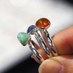 x36 set Tumbled Raw Gemstone Silver Plated Rings BR 868 12 x36 set Tumbled Raw Gemstone Silver Plated Rings BR 868 | Himalayan Salt Factory