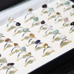 x36 set Tumbled Raw Gemstone Silver Plated Rings BR 868 18 x36 set Tumbled Raw Gemstone Silver Plated Rings BR 868 | Himalayan Salt Factory