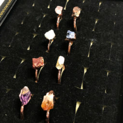 Eight Raw gemstones Ring Size 6 Copper Rings BR 2331 8 Eight Raw gemstones Ring Size 6 Copper Rings BR 2331 | Himalayan Salt Factory