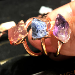 Eight Raw gemstones Ring Size 6 Copper Rings BR 2331 | Himalayan Salt Factory