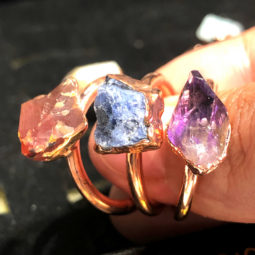 Eight Raw gemstones Ring Size 6 Copper Rings BR 2331 11 Eight Raw gemstones Ring Size 6 Copper Rings BR 2331 | Himalayan Salt Factory