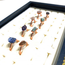 Eight Raw gemstones Ring Size 4 Copper Rings BR 2400 16 Eight Raw gemstones Ring Size 4 Copper Rings BR 2400 | Himalayan Salt Factory
