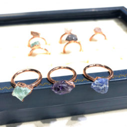 Eight Raw gemstones Ring Size 4 Copper Rings BR 2400 15 Eight Raw gemstones Ring Size 4 Copper Rings BR 2400 | Himalayan Salt Factory